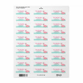 Étiquette Flamant rose Pool Partie Adresse de retour Label T (Feuille entière)