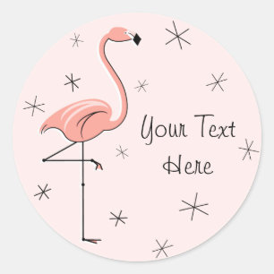 Étiquette Flamant rose rose