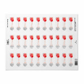 Étiquette Flamant rose rose (Feuille entière)