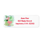 Étiquette Flamant rose rose (Devant)