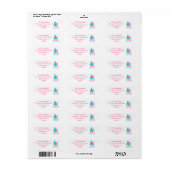 Étiquette Flamants roses drôle de plage tropicale de Noël (Feuille entière)