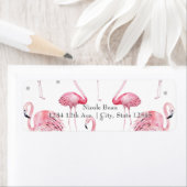 Étiquette Flamants roses roses Gris Pois Chic Invitation (En situation)