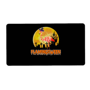 Étiquette Flamingo   Flamingoween Funny Witch Halloween
