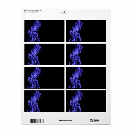 Étiquette Flamme bleue (Feuille entière)