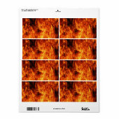 Étiquette Flamme orange (Feuille entière)