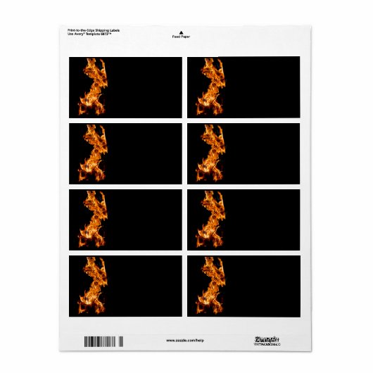 Étiquette Flamme orange (Feuille entière)