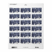 Étiquette Flammes à rides flocons de neige grange bois hiver (Feuille entière)