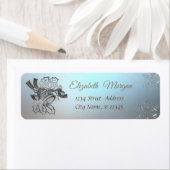 Étiquette Flammes de neige de Noël branchées, cloche de Noël (En situation)