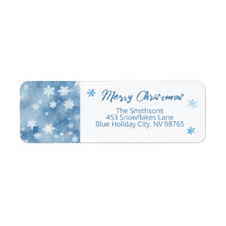 Étiquette Flammes de neige de Noël Ciel bleu clair