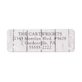 Étiquette Flammes de neige rustiques en bois blanc (Devant)