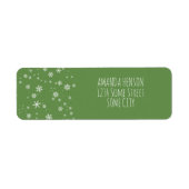 Étiquette Flammes de neige vertes et blanches Noël (Devant)