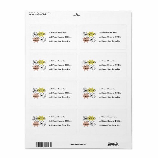 Étiquette Flash d'information je suis T-shirts et cadeaux (Feuille entière)