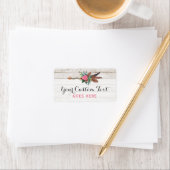 Étiquette Flèche à plumes bohème et rose sur bois blanc rust (En situation)