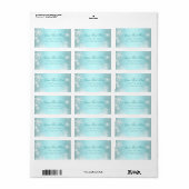 Étiquette Flèche de neige bleue turquoise (Feuille entière)