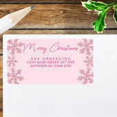 Étiquette Flèche de neige rose Glam Script moderne Noël