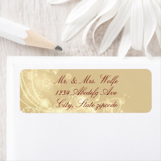 Étiquette Flèche dorée hiver élégant (En situation)