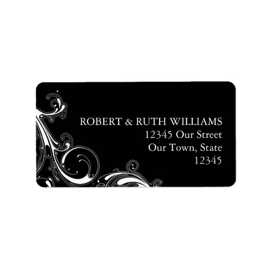 Étiquette Flèche en fibre noire avec blanc (Devant)