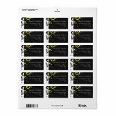 Étiquette Flèche inverse noire et jaune (Feuille entière)