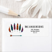 Étiquette flèche & plumes (En situation)