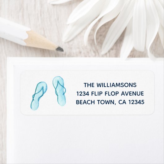 Étiquette Flèches bleues sur la plage (En situation)