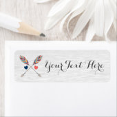 Étiquette Flèches Croisées Bohémiennes Sur Bois Rustique Boh (En situation)