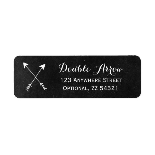 Étiquette Flèches Croisées Sur Tableau Noir Rustique Craie B (Devant)
