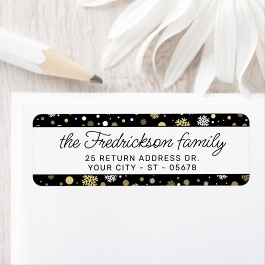 Étiquette Flèches de neige blanches personnalisées À petits (En situation)