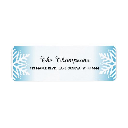 Étiquette Flèches de neige simples et élégantes Dégradé bleu (Devant)
