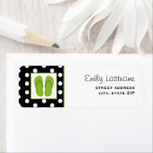 Étiquette Flèches vertes / Noir avec Pois blancs (En situation)