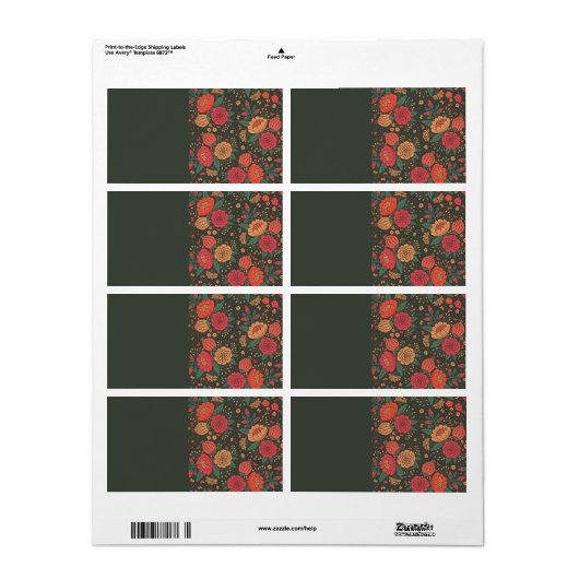 Étiquette fleur (Feuille entière)