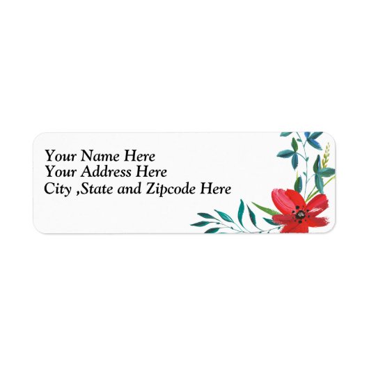 Étiquette Fleur aquarelle (Devant)
