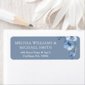 Étiquette Fleur aquarelle bleue |  Mariage (En situation)