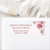 Étiquette Fleur aquarelle rose poudré | Mariage (En situation)