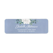 Étiquette Fleur blanche Dusty Mariage bleu (Devant)
