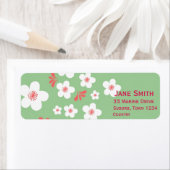 Étiquette Fleur blanche mignonne vintage florale (En situation)