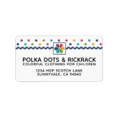 Étiquette Fleur colorée et Pois (Devant)