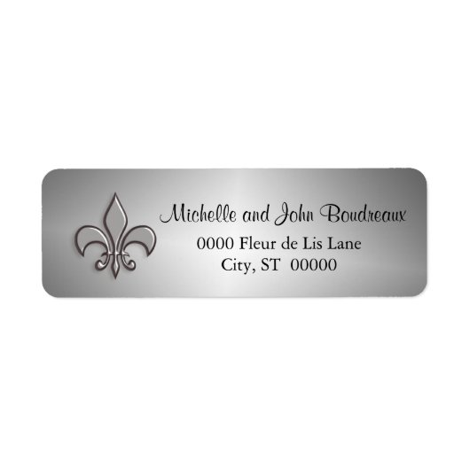 Étiquette Fleur d'argent de Lis Faux Metal (Devant)