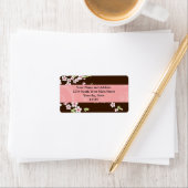 Étiquette Fleur de bois de chien rose/Brown personnalisée (En situation)