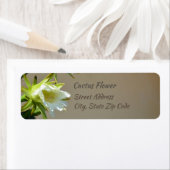 Étiquette Fleur de cactus blanc Botanique Taupe Adresse de r (En situation)