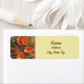 Étiquette Fleur de cactus Photo Orange brillant Floral (En situation)