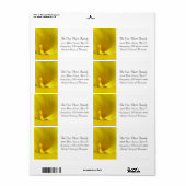 Étiquette Fleur de calla jaune (Feuille entière)