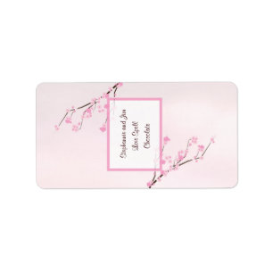 Étiquette Fleur de cerise rose miniature Hersheys de 1,25 po
