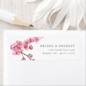 Étiquette Fleur de cerisier | Adresse de retour du Mariage (En situation)