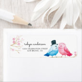 Étiquette Fleur de cerisier d'aquarelle | MARIAGE INSÉPARABL (En situation)