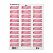 Étiquette Fleur de cerisier rose feuille d'or dorée (Feuille entière)
