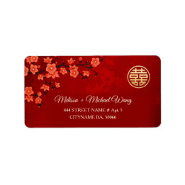 Étiquette Fleur de cerisier rouge | Mariage chinois