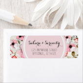 Étiquette Fleur de cerisier rustique Sakura Adresse de retou (En situation)