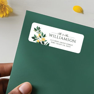 Étiquette Fleur de citron Arbre Floral Élégant Mariage minim