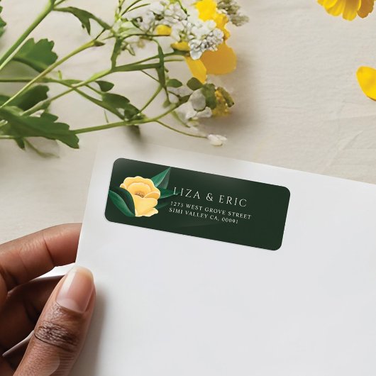 Étiquette Fleur de citron Arbre Floral Élégant Mariage vert