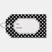 Étiquette Fleur De Lis Avec Pois Blancs (Dos (Horizontal))